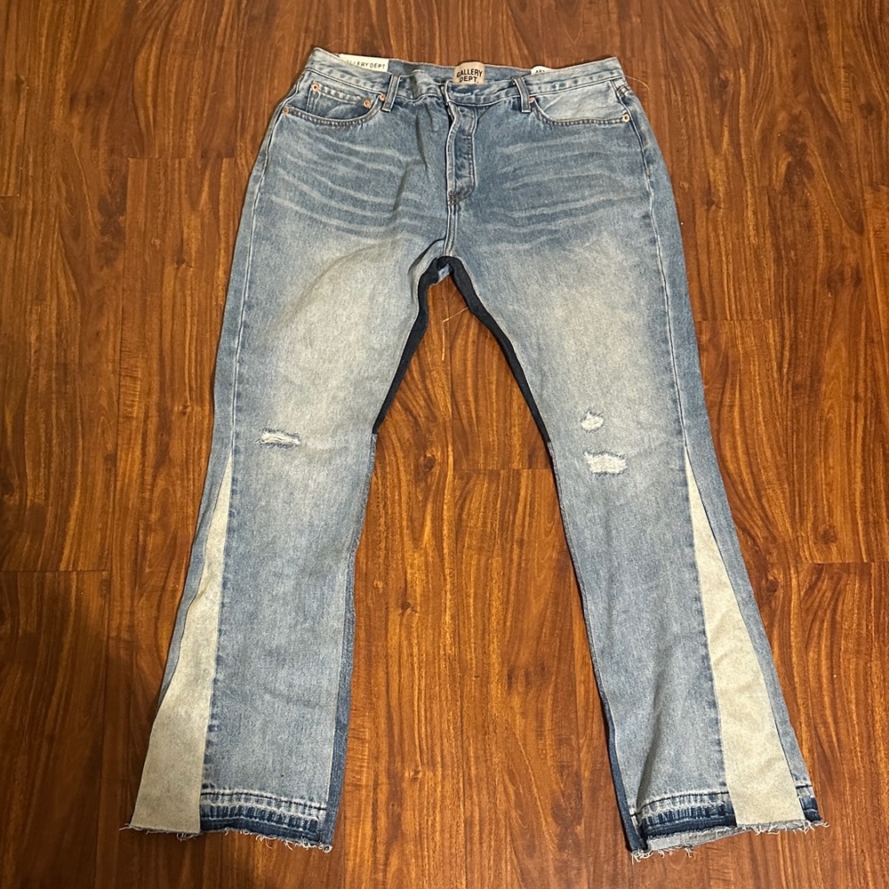 Gallery Dept Blue Bootcut Jeans with Distressed Details